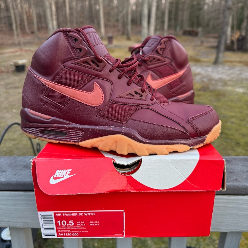 Nike Air Trainer SC High Maroon and Orange Athletic Shoes